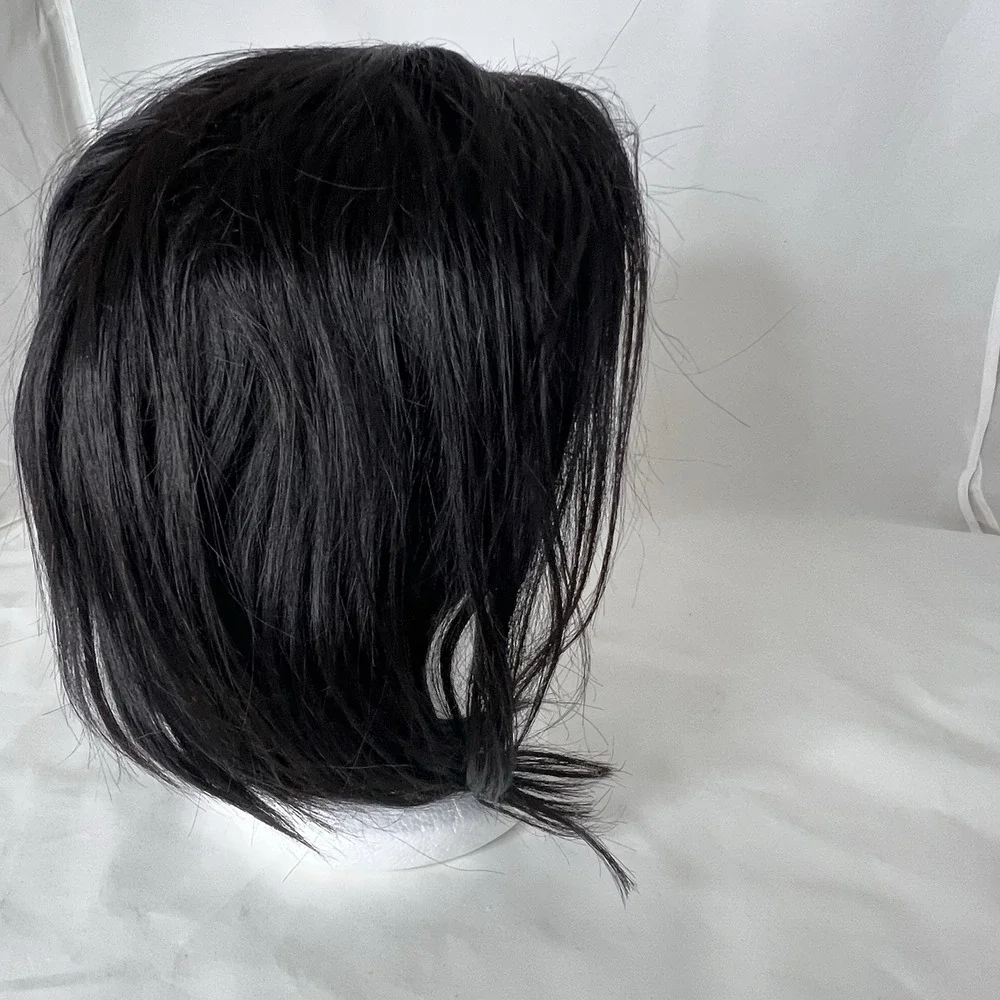 Black Lace Front Wig Layered Bob Synthetic natural Hairline Cosplay Costume NWT